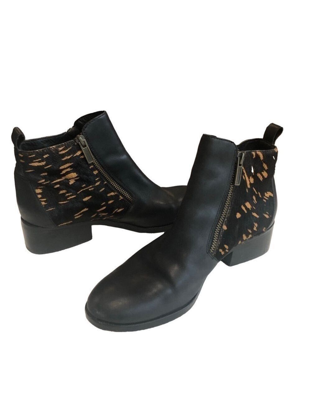 Cole Haan Size 9 leather and animal hair black ankle bootie. - Picture 8 of 12